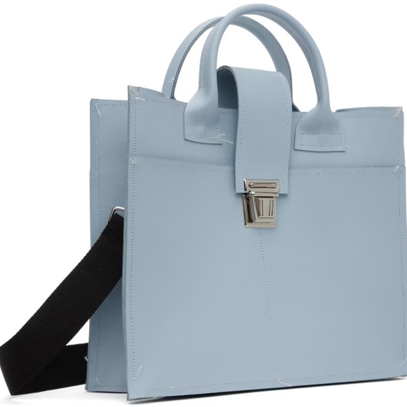 CAMIEL FORTGENS Blue Shopper S Tote Grained leather NEW - Picture 2 of 5
